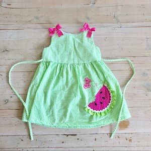 Rare Editions Watermelon Gingham Dress
